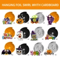 Set di 12 decorazioni pendenti per Halloween con motivi di zucca, fantasma e pipistrello - Carte fronte-retro e spirali singole / Stile a tema Halloween