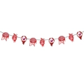 Detail of Halloween bloody internal organs banner featuring realistic brain and heart design - Style E