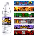 Etichette per bottiglie d'acqua Halloween con zucche e fantasmi per decorazioni - 6 Fogli/Set / Colorato