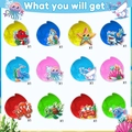 Set di 12 decorazioni a spirale a tema oceano con diverse creature marine per compleanno - Carte fronte-retro e spirali singole