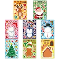 Set di 8 adesivi puzzle natalizi fai-da-te con Babbo Natale, renne e pupazzi di neve - 8 Pezzi/Confezione