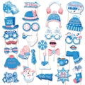 Kit d'accessoires photo de Noël avec chapeaux de bonhomme de neige et décors festifs - Style Thème Hiver