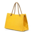 Borsa tote in tela giallo brillante con manici in corda e occhielli in metallo - Giallo