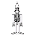 Decorazione di Halloween a nido d'ape con scheletro, cappello a cilindro e arti pieghevoli - Decorazione Appesa Scheletro