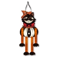 Decorazione di Halloween a forma di gatto nero con cappello da strega e nido d'ape arancione - Decorazione da Appendere Gatto