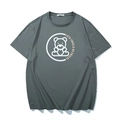 Dunkelgraues Oversize-T-Shirt mit weißem Bären-Grafikdruck für einen lockeren Look - XL / Dunkelgrün