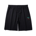Schwarze Herren Sport-Shorts in Übergröße mit Hunter-Stickerei und verstellbarem Kordelzug - XL / Bestickte Sportshorts / Schwarz