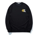 Felpa nera da uomo con stampa leone dorato con corona e dettaglio lettera R bianca - 3XL / Nero (DT5337)