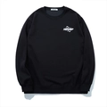 Felpa da uomo oversize nera con stampa grafica HIPHOP bianca minimalista - 3XL / Nero (DT5338)