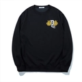 Felpa uomo oversize nera con stampa leone corona dorata e scritta DS2 sul petto - 3XL / Nero (DT5339)