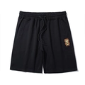 Pantalones cortos deportivos negros holgados para hombre con bordado de oso y cordón - XL / Negro