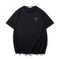 Los heren-T-shirt van zwart katoen met HUNTER-borduurwerk en beerafbeelding op de borst - XL / Zwart