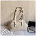 Sac fourre-tout en cuir grainé crème pour le travail avec une grande capacité - Blanc