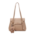 Borsa tote in pelle kaki calda con ciondolo a forma di orso e scritte dorate - Con Ciondolo / Cachi