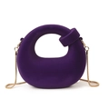 Deep purple mini chain bag with frosted texture and unique knotted handle design - Twisted Knot - Purple