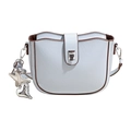Bolso de silla azul claro elegante con ribete marrón y colgantes de metal de estrella - Con Colgante / Azul