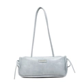 Bolso baguette azul polvoriento en piel sintética con borlas laterales y correa delgada - Azul