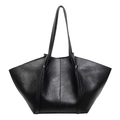 Borsa tote nera chic con dettagli a nodo e finitura in ecopelle strutturata da ufficio - Nero