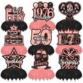 9 pezzi decorazioni tavola per 50 compleanno in oro rosa e nero stile vintage - Oro Rosa 50