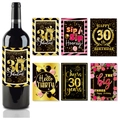 Set di 6 etichette per vino impermeabili nero e oro per decorazione della festa dei 30 anni - 30 Compleanno (1994)