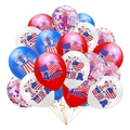 Detailansicht von US-Nationalfeiertag Ballons mit Sternen, Streifen und Konfetti - Latex Luftballons Kombi (Blau Weiß Rot Pailletten Bedruckt)