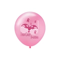 Pink Breast Cancer Awareness latex balloons with ribbon prints for charity events - Pink