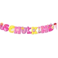 Banderole rose Schulkind avec sirène et licorne pour décoration de fête scolaire allemande - Bannière de lettres