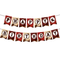 Striscione Buon Compleanno a tema cowboy western con design rustico a cactus - Banner di lettere