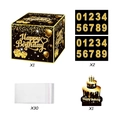 Geburtstag Geldgeschenk Box Set mit Happy Birthday Schachtel, Stickern und Zubehör - Schwarz-Gold Geburtstag Geldziehbox Set