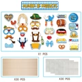 Oktoberfest photo booth props set with 30 beer festival signs, sticks and glue dots - Oktoberfest Photo Props Style A