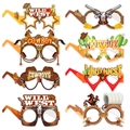 Set de 8 gafas de papel para fiesta temática de Vaquero Western con cactus y estrella - Gafas De Fotos