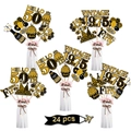 Set di 24 accessori per foto 50° compleanno nero e oro in un vaso per decorazione - 50° Compleanno