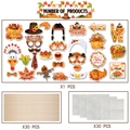 Kit de accesorios para fotos de Acción de Gracias con calabaza pavo hojas y palos - Juego de 30 Piezas / Accesorios Foto Acción de Gracias Estilo A