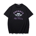 T-shirt da uomo oversize nera con stampa grafica viola Flight Academy stile - M / Nero
