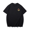 Herren T-Shirt in Schwarz, locker geschnitten mit feiner chinesischer Drachenstickerei - XL / Schwarzer Chinesischer Drachenstil (T7260)