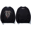 Sudadera negra oversize con gráfico de oso moderno y estampado de estilo streetwear - 3XL / Negro