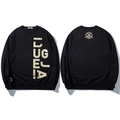 Lockeres Herren Sweatshirt in Schwarz mit goldenem Buchstabendruck und Rippbündchen - 3XL / Schwarz