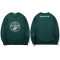 Sweat-shirt oversize vert foncé avec motif aventure en montagne et bords côtelés - 3XL / Vert Foncé