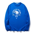 Royal blue long-sleeve T-shirt featuring a eagle graphic print and street style design - Royal Blue