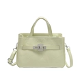 Sac à main vert pâle texturé avec double poignée et bandoulière réglable pour femme - Vert