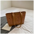 Sac fourre-tout marron avec imprimé ours et longues bretelles, style décontracté - Marron