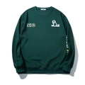 Deep green oversized crewneck sweatshirt with vintage letter prints and ribbed cuffs - 3XL / Dark Green