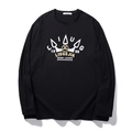 Maglietta nera a maniche lunghe da uomo con grafica vintage e stampa stile streetwear - XL / Nero