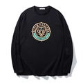 Heren zwart shirt met lange mouwen en losse pasvorm met vintage tijger grafische print - XL / Zwart