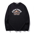 T-shirt nera a maniche lunghe da uomo con stampa grafica di montagna e scollo rotondo - XL / Nero