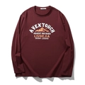 Maglia bordeaux a maniche lunghe con stampa grafica di montagna e vestibilità ampia - 2XL / Rosso Marrone