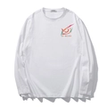 Maglietta bianca a maniche lunghe in cotone con stampa occhio geometrico e logo d'arte - XL / Bianco