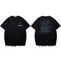 Oversized schwarzes Streetstyle T-Shirt mit irisierendem Bärenprint und bunten Lettern - 3XL / Schwarz