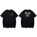 Oversized zwart katoenen T-shirt met Brooklyn en Antisocial grafische prints op de rug - 3XL / Zwart
