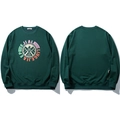 Deep green oversized crewneck sweatshirt with central logo print and back detail - 3XL / Dark Green